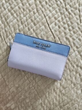 kate spade Two-Tone Blue and Lavender Compact Zip Wallet